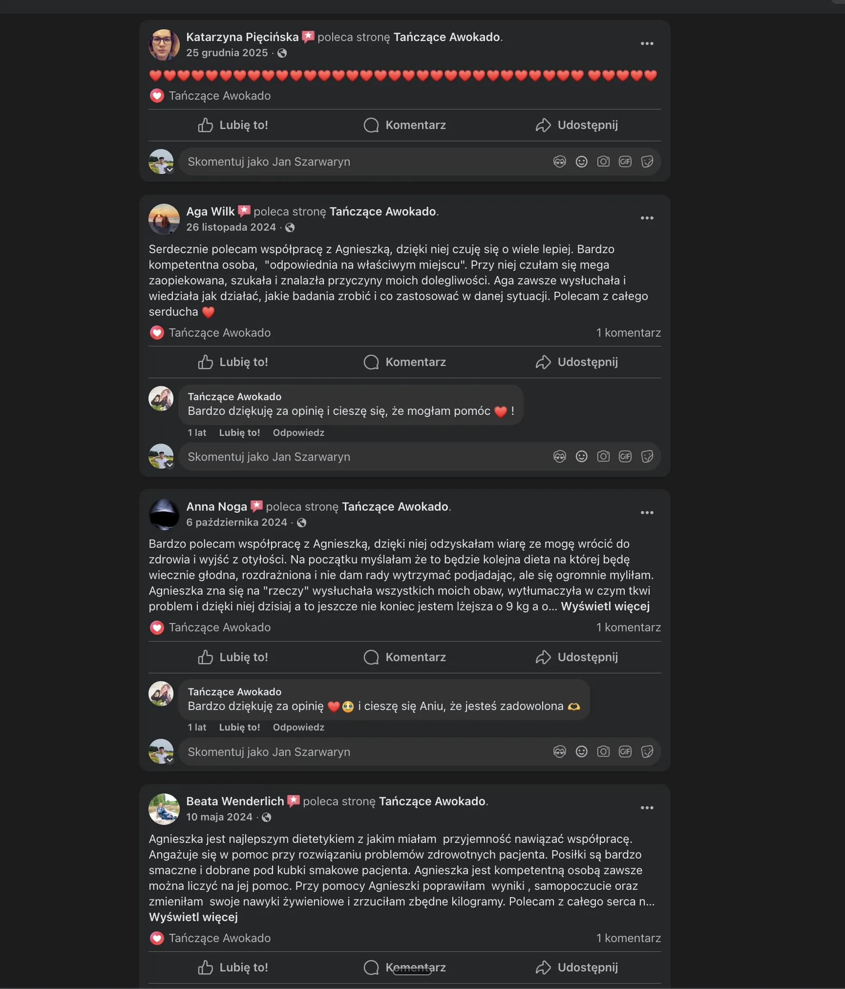 Opinie na Facebooku
