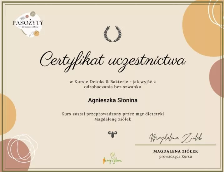 Certyfikat szkoleniowy