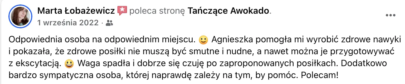 Opinia klientki 4: wiadomość lub efekt współpracy