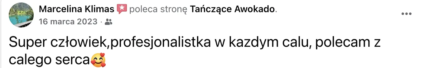 Opinia klientki 5: wiadomość lub efekt współpracy