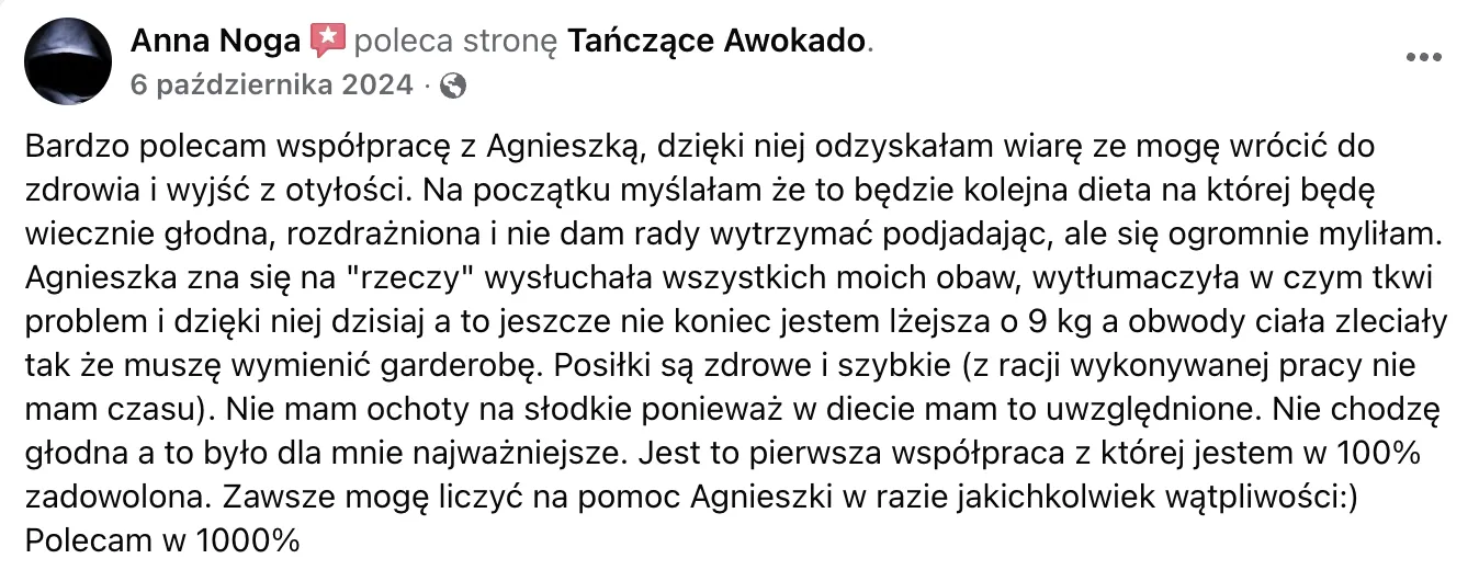 Opinia klientki 11: wiadomość lub efekt współpracy