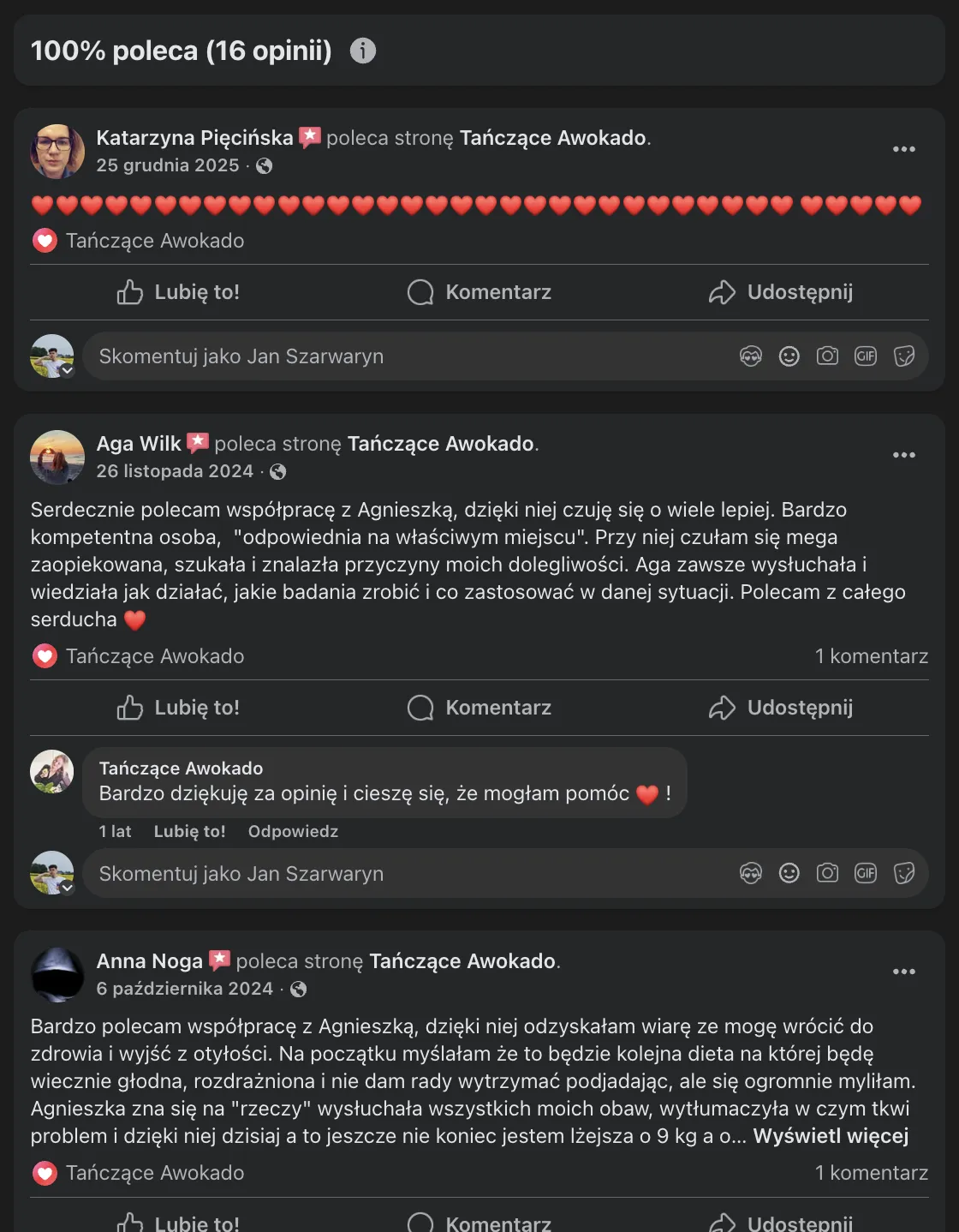 Opinia klientki 38: wiadomość lub efekt współpracy